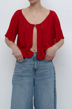 Load image into Gallery viewer, Vintage x Red Knit Eyelet Cardigan (XS-L)