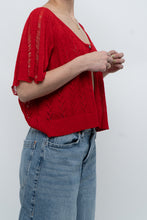 Load image into Gallery viewer, Vintage x Red Knit Eyelet Cardigan (XS-L)