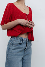 Load image into Gallery viewer, Vintage x Red Knit Eyelet Cardigan (XS-L)