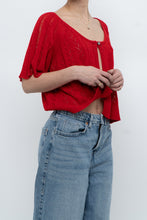 Load image into Gallery viewer, Vintage x Red Knit Eyelet Cardigan (XS-L)