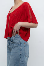 Load image into Gallery viewer, Vintage x Red Knit Eyelet Cardigan (XS-L)
