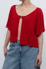 Load image into Gallery viewer, Vintage x Red Knit Eyelet Cardigan (XS-L)