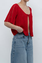 Load image into Gallery viewer, Vintage x Red Knit Eyelet Cardigan (XS-L)