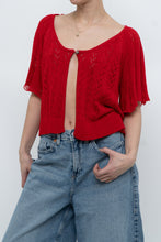 Load image into Gallery viewer, Vintage x Red Knit Eyelet Cardigan (XS-L)