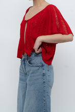 Load image into Gallery viewer, Vintage x Red Knit Eyelet Cardigan (XS-L)