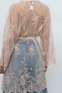 NYA COLLECTION x Nude Silk, Lace Robe (XS-XL)