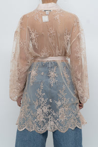 NYA COLLECTION x Nude Silk, Lace Robe (XS-XL)
