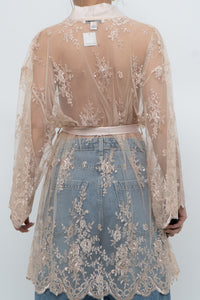NYA COLLECTION x Nude Silk, Lace Robe (XS-XL)