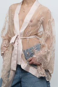 NYA COLLECTION x Nude Silk, Lace Robe (XS-XL)