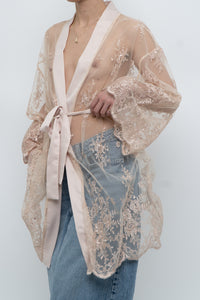 NYA COLLECTION x Nude Silk, Lace Robe (XS-XL)