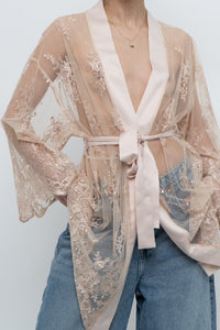NYA COLLECTION x Nude Silk, Lace Robe (XS-XL)