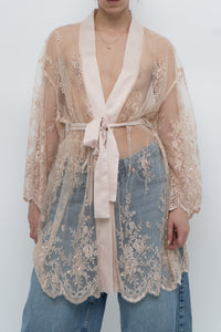 NYA COLLECTION x Nude Silk, Lace Robe (XS-XL)