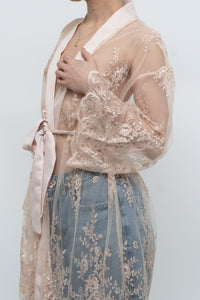 NYA COLLECTION x Nude Silk, Lace Robe (XS-XL)
