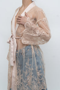 NYA COLLECTION x Nude Silk, Lace Robe (XS-XL)