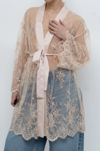 NYA COLLECTION x Nude Silk, Lace Robe (XS-XL)