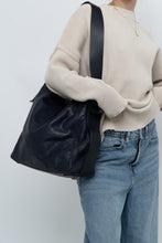 Load image into Gallery viewer, ALL SAINTS x Navy Leather Oversized Purse
