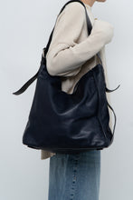 Load image into Gallery viewer, ALL SAINTS x Navy Leather Oversized Purse