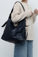 Load image into Gallery viewer, ALL SAINTS x Navy Leather Oversized Purse