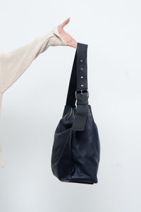 ALL SAINTS x Navy Leather Oversized Purse