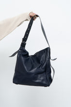 Load image into Gallery viewer, ALL SAINTS x Navy Leather Oversized Purse