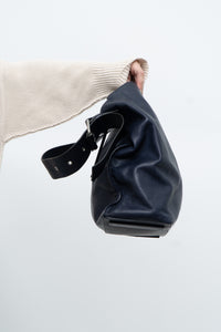 ALL SAINTS x Navy Leather Oversized Purse