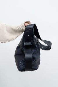 ALL SAINTS x Navy Leather Oversized Purse