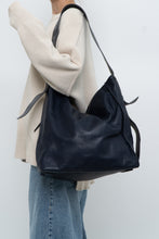 Load image into Gallery viewer, ALL SAINTS x Navy Leather Oversized Purse