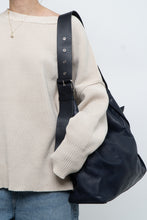 Load image into Gallery viewer, ALL SAINTS x Navy Leather Oversized Purse