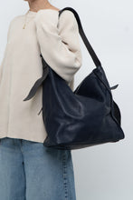 Load image into Gallery viewer, ALL SAINTS x Navy Leather Oversized Purse