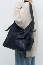 Load image into Gallery viewer, ALL SAINTS x Navy Leather Oversized Purse