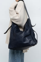 Load image into Gallery viewer, ALL SAINTS x Navy Leather Oversized Purse
