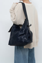 Load image into Gallery viewer, ALL SAINTS x Navy Leather Oversized Purse