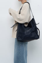Load image into Gallery viewer, ALL SAINTS x Navy Leather Oversized Purse