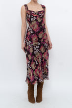 Load image into Gallery viewer, Vintage x Dark Brown Floral Pure Silk Dress (M)