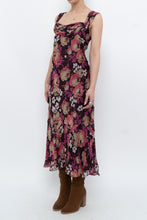 Load image into Gallery viewer, Vintage x Dark Brown Floral Pure Silk Dress (M)