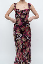 Load image into Gallery viewer, Vintage x Dark Brown Floral Pure Silk Dress (M)