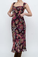 Load image into Gallery viewer, Vintage x Dark Brown Floral Pure Silk Dress (M)