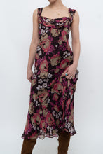 Load image into Gallery viewer, Vintage x Dark Brown Floral Pure Silk Dress (M)