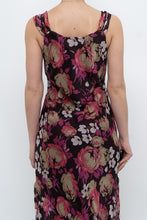 Load image into Gallery viewer, Vintage x Dark Brown Floral Pure Silk Dress (M)