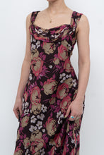 Load image into Gallery viewer, Vintage x Dark Brown Floral Pure Silk Dress (M)
