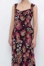 Load image into Gallery viewer, Vintage x Dark Brown Floral Pure Silk Dress (M)