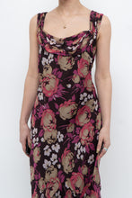 Load image into Gallery viewer, Vintage x Dark Brown Floral Pure Silk Dress (M)