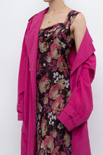 Load image into Gallery viewer, Vintage x Dark Brown Floral Pure Silk Dress (M)