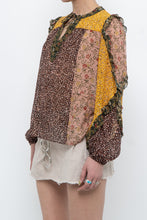 Load image into Gallery viewer, ULLA JOHNSON x Silk Patterned Frilly Blouse (XS, S)