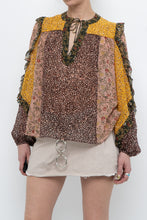 Load image into Gallery viewer, ULLA JOHNSON x Silk Patterned Frilly Blouse (XS, S)