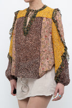 Load image into Gallery viewer, ULLA JOHNSON x Silk Patterned Frilly Blouse (XS, S)