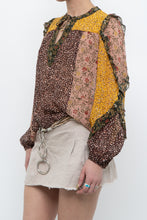 Load image into Gallery viewer, ULLA JOHNSON x Silk Patterned Frilly Blouse (XS, S)