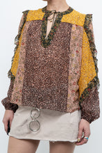 Load image into Gallery viewer, ULLA JOHNSON x Silk Patterned Frilly Blouse (XS, S)