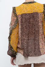 Load image into Gallery viewer, ULLA JOHNSON x Silk Patterned Frilly Blouse (XS, S)