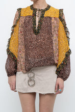 Load image into Gallery viewer, ULLA JOHNSON x Silk Patterned Frilly Blouse (XS, S)
